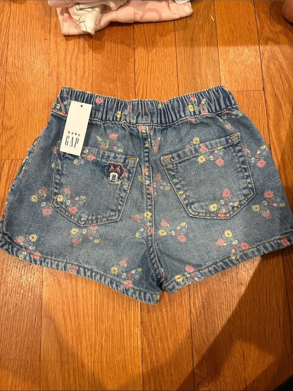 GAPx Disney Denim Floral Girls' Shorts - Minnie Mouse